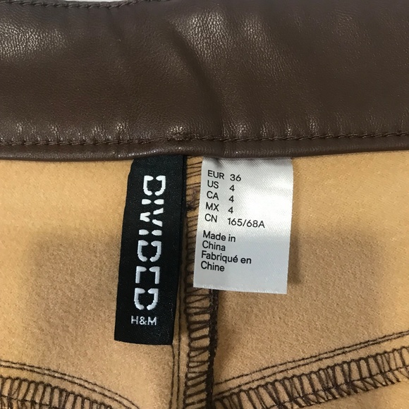 Vintage Brown Faux Leather Pants Women’s High Waist Straight Leg RetroY2K Size 4 - Picture 11 of 12